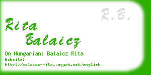 rita balaicz business card